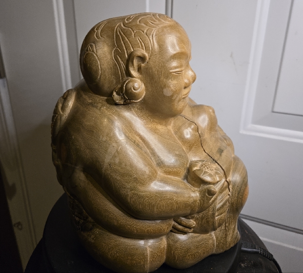 Buddha Wayan Signed Ida B. Marka Iwi Purne Bali Hand Carved Wooden Sculpture - Picture 8 of 14